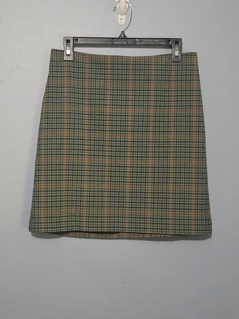 Rachel Zoe Green and Tan Plaid Lined Mini Skirt